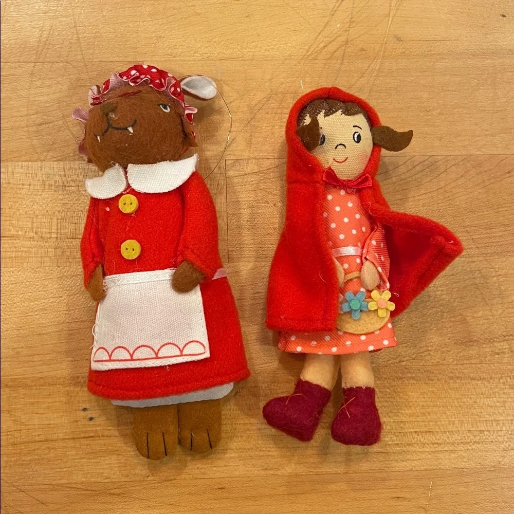 Set of Little Red Riding Hood 6” Target Ornaments -Soft Felt